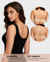 Lace Underwire Unlined Sheer Demi Balconette Bra