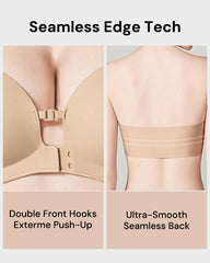 No-Slip Front Closure Strapless Push-Up Bra