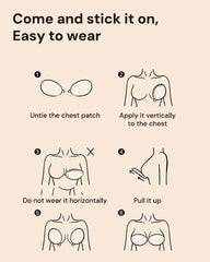 2 Pairs Front Closure Adhesive Push-Up Invisible Bra