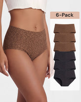 6-Pack High-Waist Seamless Leopard Tummy Control Briefs