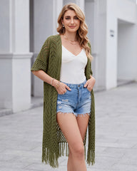 Boho Lightweight Crochet Kimono Cover Up