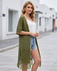 Boho Lightweight Crochet Kimono Cover Up