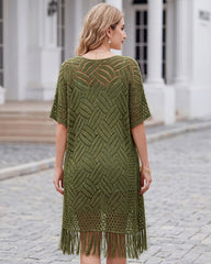 Boho Lightweight Crochet Kimono Cover Up