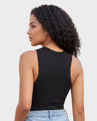 Built-In Bra Ribbed Tank Top for Everyday Wear