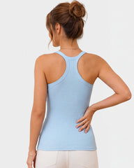 Built-In Bra Seamless Ribbed Tank Top