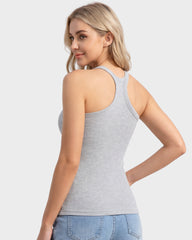 Built-In Bra Seamless Ribbed Tank Top