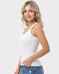 Built-In Bra Seamless Ribbed Tank Top