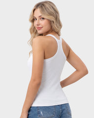 Built-In Bra Seamless Ribbed Tank Top