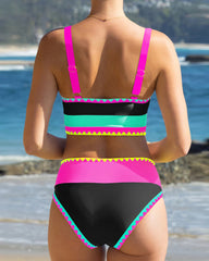 Sporty Colorblock Bikini Set (3-Piece)