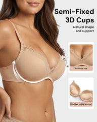 Deep V Lace Push-Up Bra