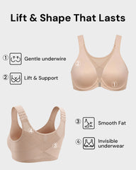 Front Closure Underwire Unlined Back Support Plunge Bra