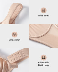 Front Closure Underwire Unlined Back Support Plunge Bra