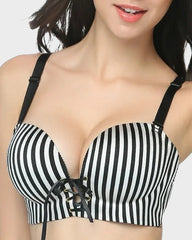 Instant Boost Lace-Up Padded Push Up Bra