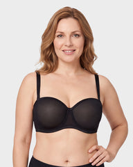 No-Slip Strapless Mesh Bra for Full Bust Support