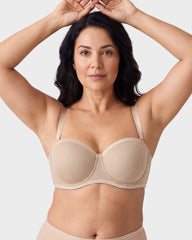 No-Slip Strapless Mesh Bra for Full Bust Support