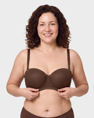No-Slip Strapless Mesh Bra for Full Bust Support