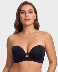 No-Slip Front Closure Strapless Push-Up Bra