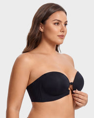No-Slip Front Closure Strapless Push-Up Bra