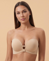 No-Slip Front Closure Strapless Push-Up Bra