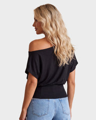 Off Shoulder Slim Fit Crop Top