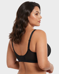 Plus Size Lace Mesh Full-Coverage Underwire Bra