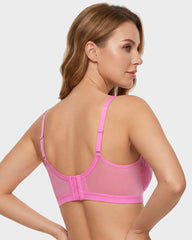 Plus Size Lace Mesh Full-Coverage Underwire Bra