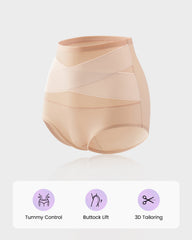 5-Pack Plus-Size High-Waist Cross Tummy Control Panties