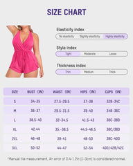 Push-Up Tummy Control Halter V-Neck Swim Romper
