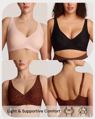 Seamless Deep V Push-Up Wireless Bra