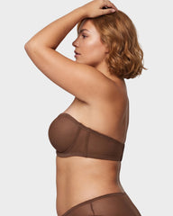 Strapless Mesh Underwire Balconette Bra