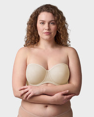 Strapless Mesh Underwire Balconette Bra