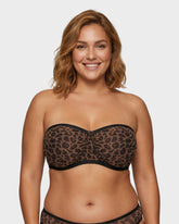 Strapless Mesh Underwire Balconette Bra