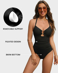Tummy Control Ruched Sculpting One-Piece Swimsuit