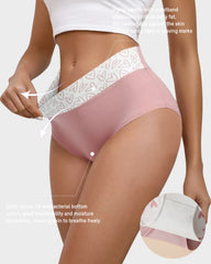 6-Pack Soft Cotton Heart Print High-Waist Panties