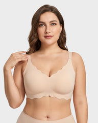 Soft Wireless Full Coverage Scalloped Jelly Bra