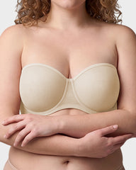 Strapless Mesh Underwire Balconette Bra