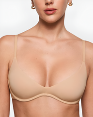 Unlined Underwire Plunge Balconette Bra