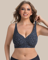 Wireless Leopard V-Neck Contour Bra