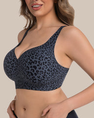 Wireless Leopard V-Neck Contour Bra