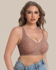 Wireless Leopard V-Neck Contour Bra