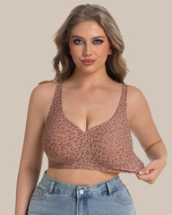 Wireless Leopard V-Neck Contour Bra
