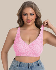 Wireless Leopard V-Neck Contour Bra