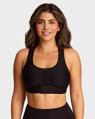 Wireless Posture Support Cross-Back Bra with Front Closure