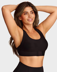 Wireless Posture Support Cross-Back Bra with Front Closure