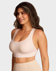 Wireless Posture Support Cross-Back Bra with Front Closure