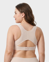 Wireless Posture Support Cross-Back Bra with Front Closure