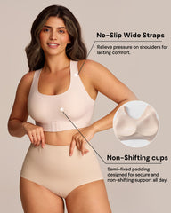 Wireless Posture Support Cross-Back Bra with Front Closure