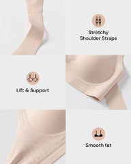 Wireless Posture Support Cross-Back Bra with Front Closure