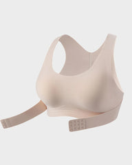 Wireless Posture Support Cross-Back Bra with Front Closure