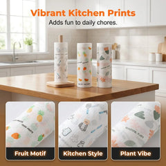 50-Sheet Tear-Off Cleaning Cloth Roll — Reusable & Absorbent